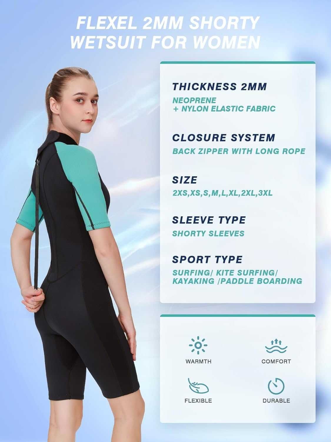FLEXEL Неопренов водолазен костюм за гмуркане 3 мм плуване - размер S