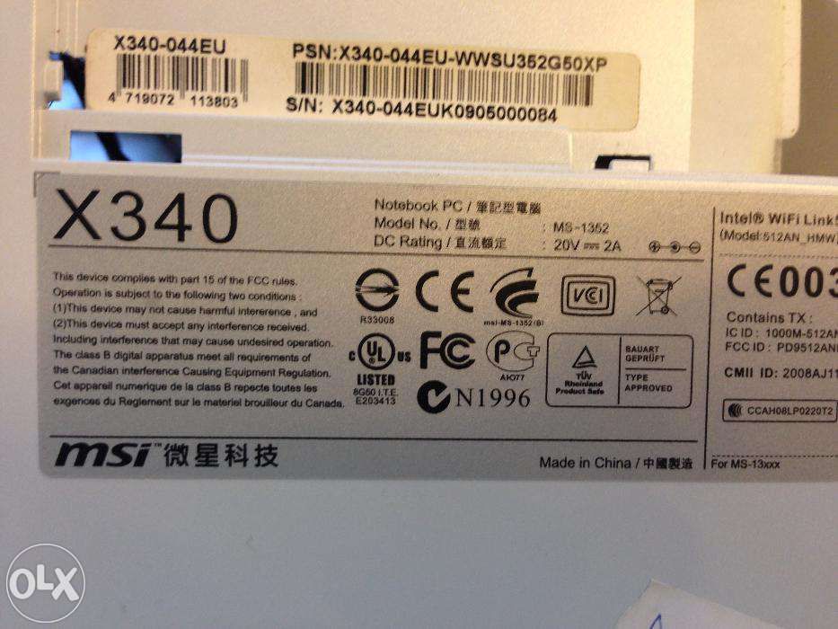Dezmembrez laptop MSI x340 wind x300 x320 x340 x401