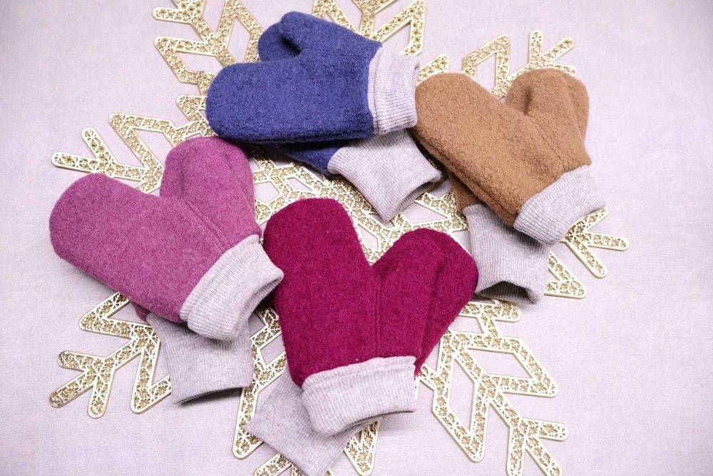 Manusi din lana fiarta dublata cu bumbac