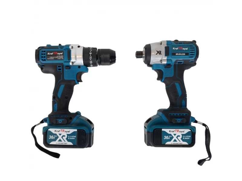 Акумулаторни безчеткови импакт и винтоверт 36V 8AH в куфар KRAFTROYAL
