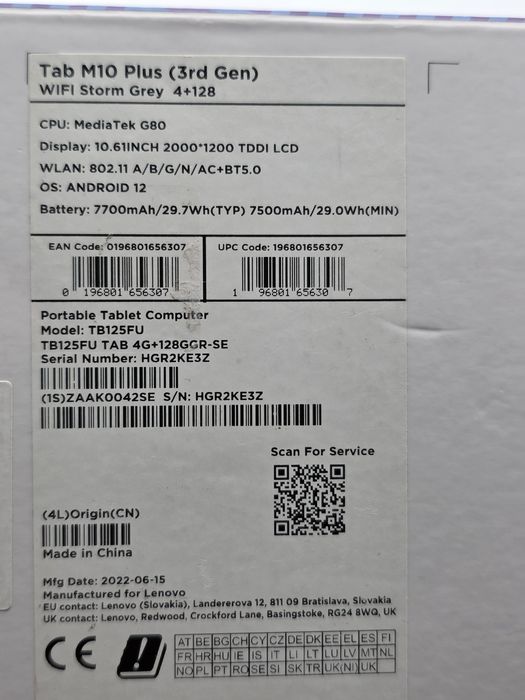 Lenovo Tab M10 Plus (generația a 3-a) 2023 10.61 2K Qualcomm Snapdrago