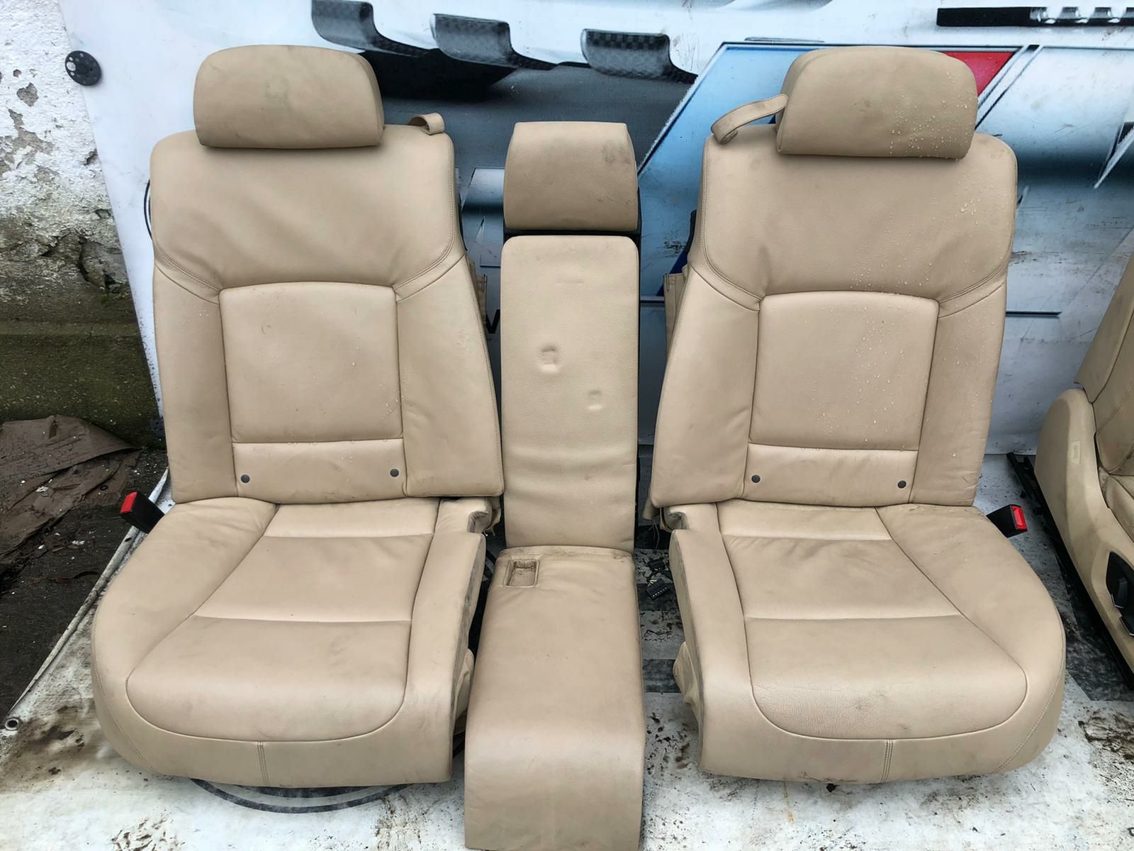 Interior piele scaune fata  crem bmw f01 f02 cu încălzire lci facelift