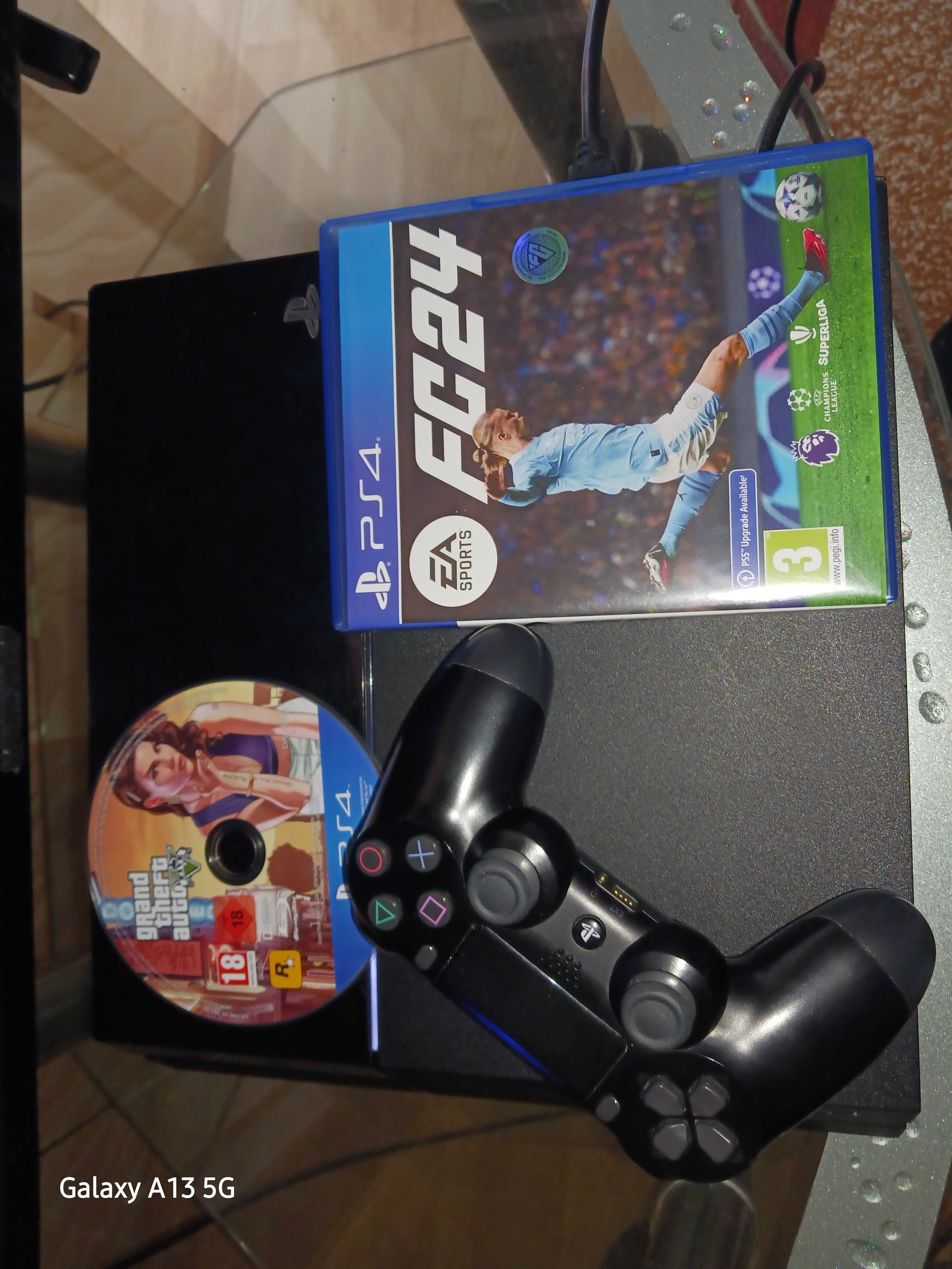 Ps4 500gb o maneta + fifa 24 si GtaV