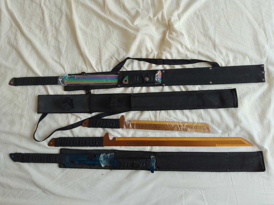 Set de 3 Katana cu 2 sabii fiecare  maner paracord sabie samurai ninja