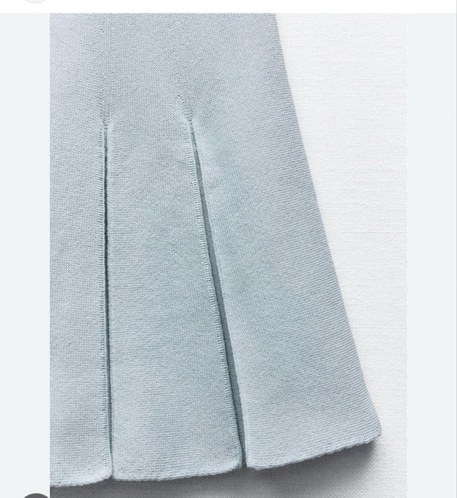 Fusta cu pliuri, Zara, noua, bleu,, M