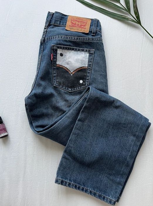 Blugi Levi's 505 XS/S • Handmade • Stil boho-hippie-vintage