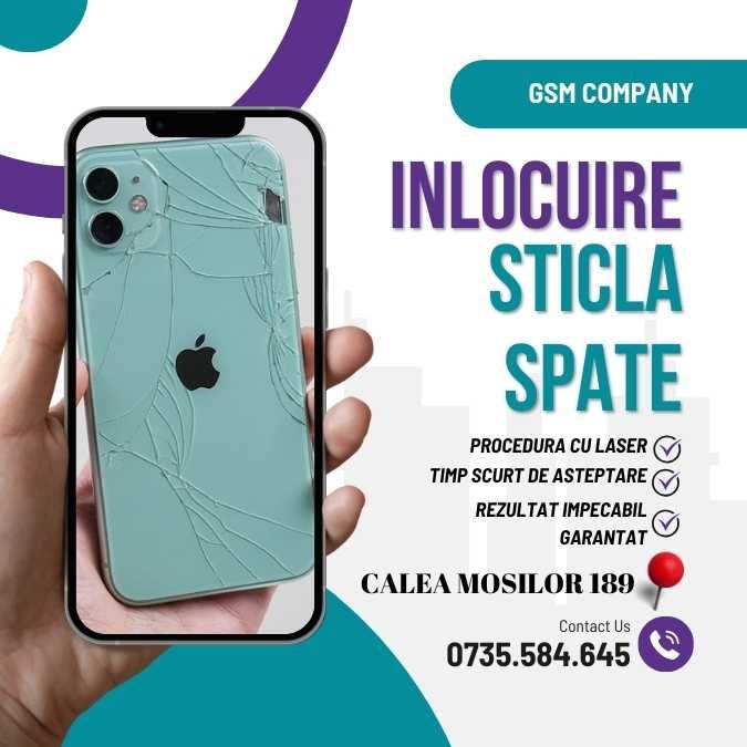 Sticla Spate iPhone 13 Geam Carcasa cu Montaj INCLUS