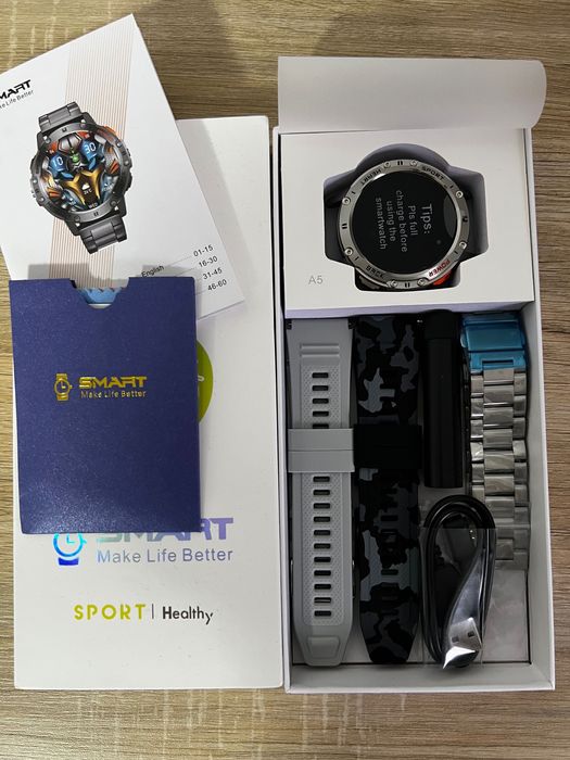 Foxbox LIGE Smartwatch Ceas barbati 1.43 inch argintiu