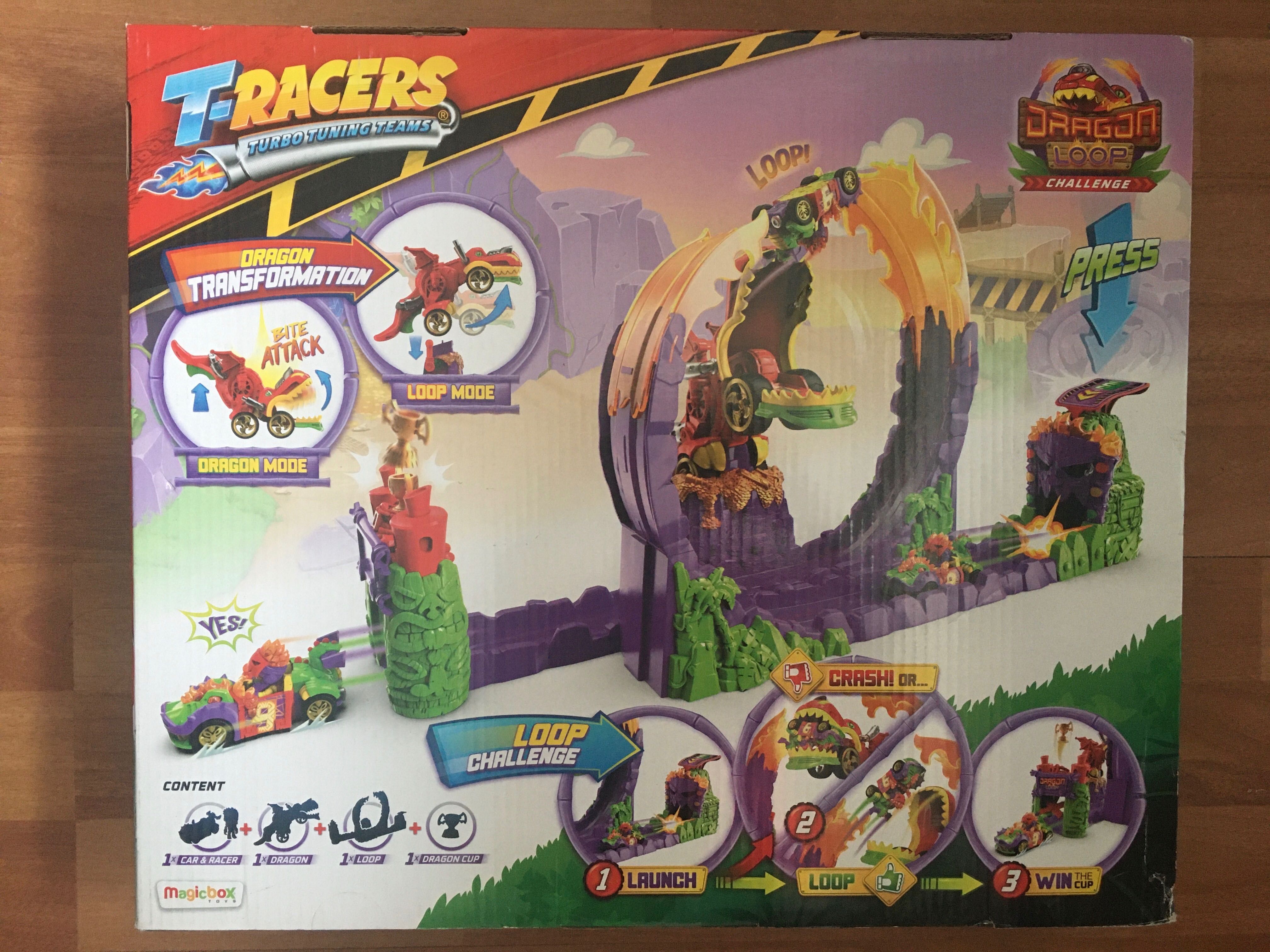 Set de joaca T-Racers - Cursa Dragonului Mașina circuit lansator