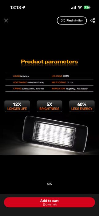 Lampa LED numar inmatriculare Opel