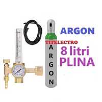 Butelie tub Argon PLINA 8 litri + reductor cu bila rotametru + furtun