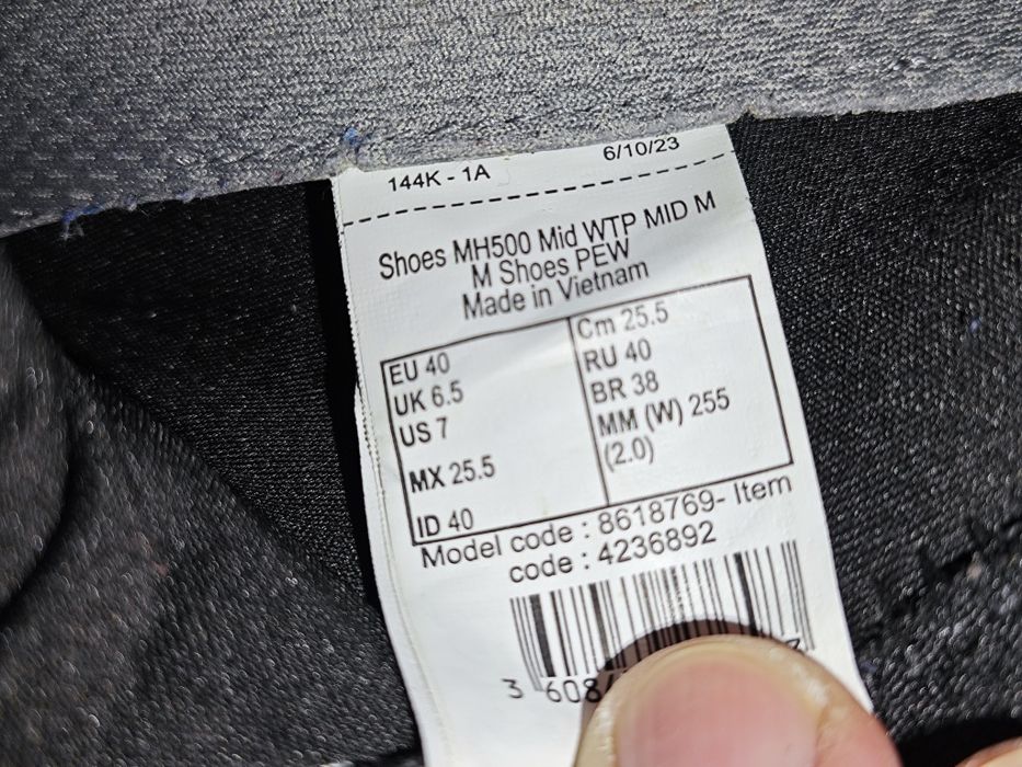 Туристически обувки EU40 MH500 Mid WTP MID M

M Shoes PEW