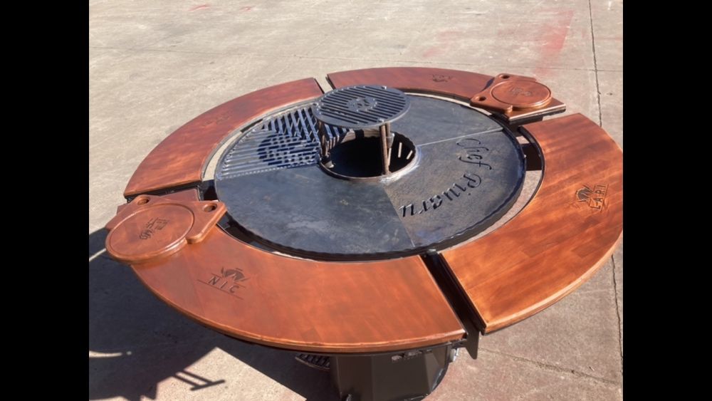 Grătar sau plită din oțel sau inox + elemte fontă 900 mm
