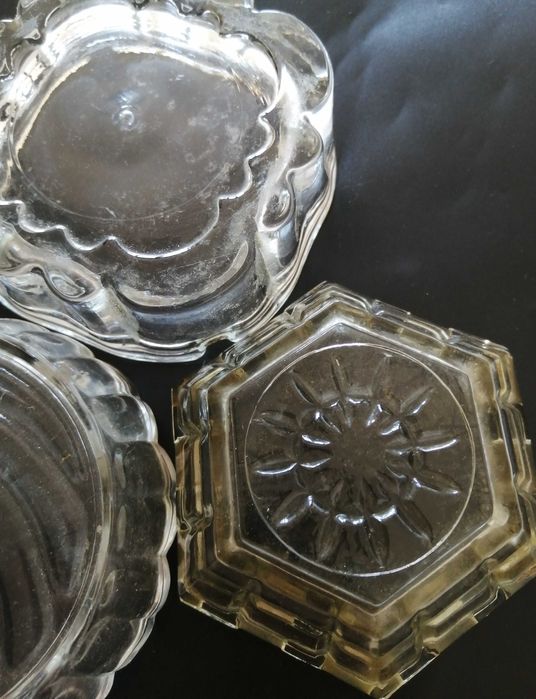 Set de 3 scrumiere sticla vintage de colectie colectionari