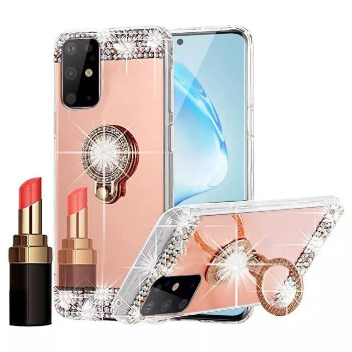 Husa oglinda cu pietricele + inel pt. Samsung Galaxy A03 , A04s , A31