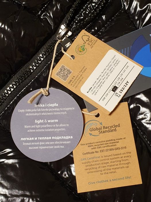 Geaca de iarna Cocodrillo neagra-noua, marimea 152