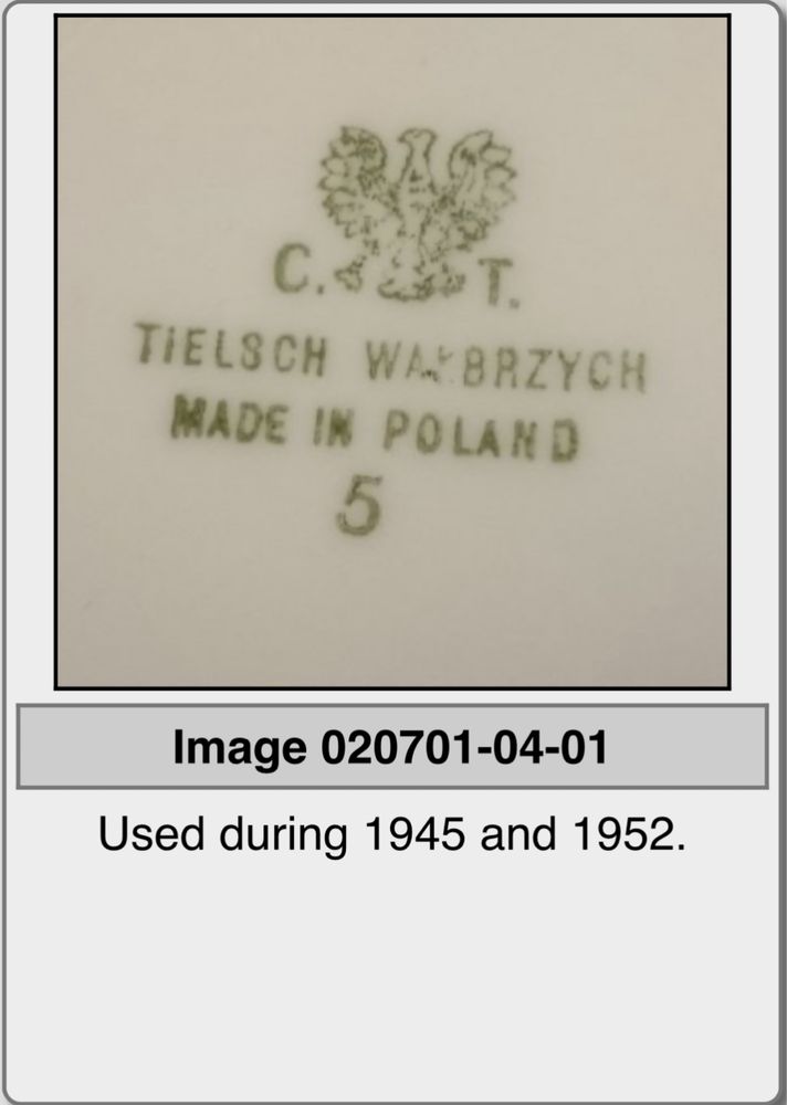 Винтидж порцеланов терин -C.T Tielsch Walbrych -Poland -1945/1952 гд