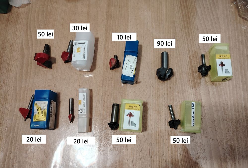 Vând freze prelucrate lemn & metal