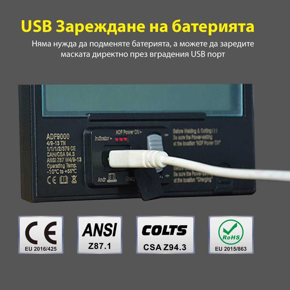 Фотосоларна маска за заваряване Z-MASTERT USB