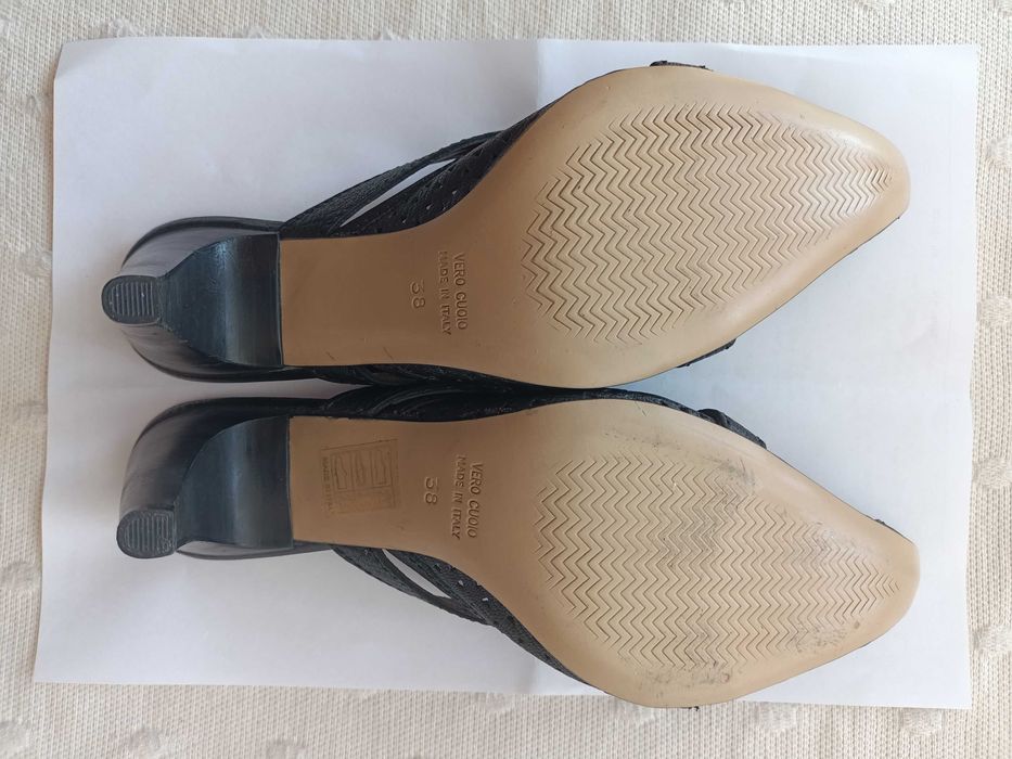 Saboți damă negri piele Italia.