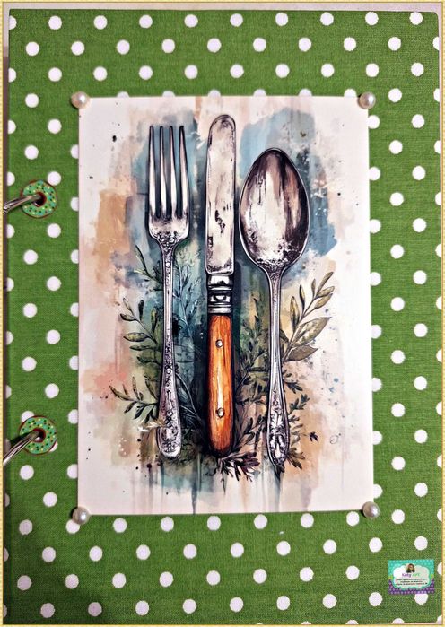 Тефтер за рецепти "Прибори" в зелено