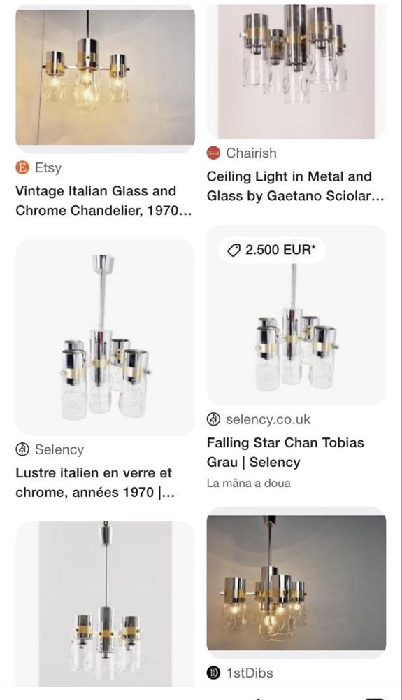 Candelabru Gaetano Sciolari Mid Century