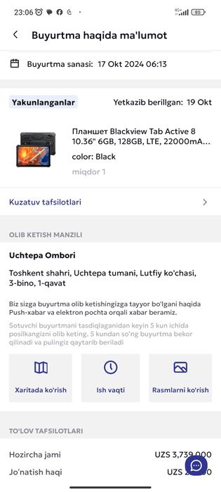 Blackview8 tab 6ga 128 tali