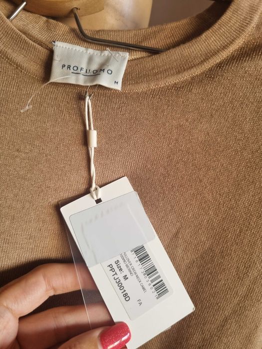 Мъжки пуловер Profuomo, 100% мерино, размер М, нов, с етикет