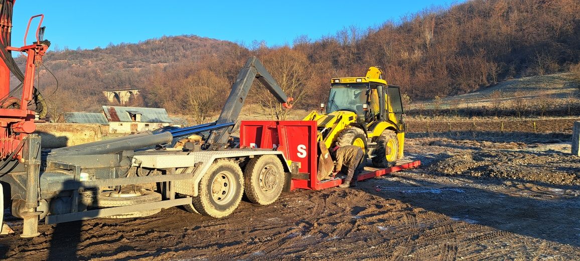 Mercedes actros 2002 platforma ab roll cu macara basculanta