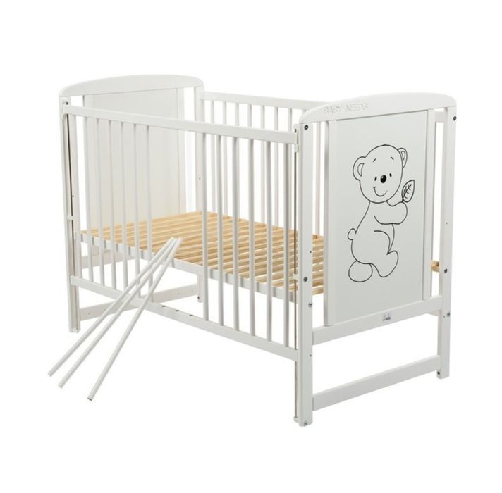 Pătuț bebe 120x60 culoare natur + saltea cocos lavabila