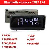 Bluetooth колонка + часы + термометр, FM-радио, USB, AUX, TGЕ1174