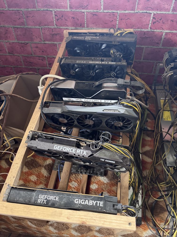 4 рига копачки видеокарти 3080, 3090, 3080ti