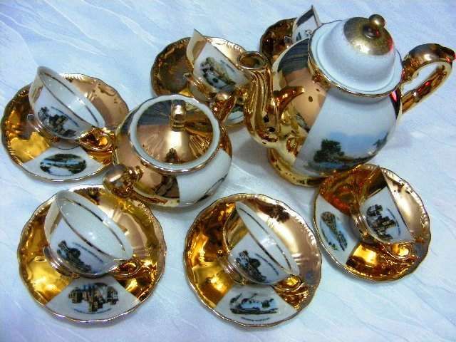 Serviciu 6 pers. Vintage Bavaria 22k Gold Rieber Mitterteich