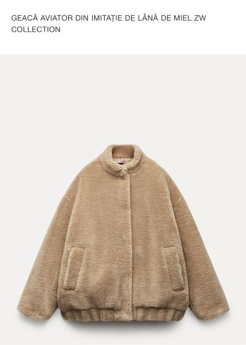 Geaca blana ZARA model aviator