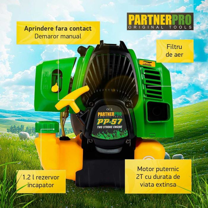 Motocoasa pe benzina PartnerPro PP57 , 6CP, 52CC, 2T