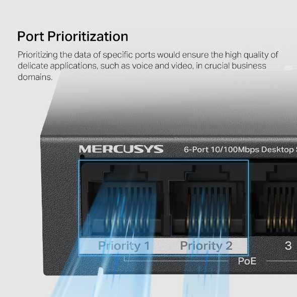 Mercusys MS106LP / MS110P Настольный коммутатор+