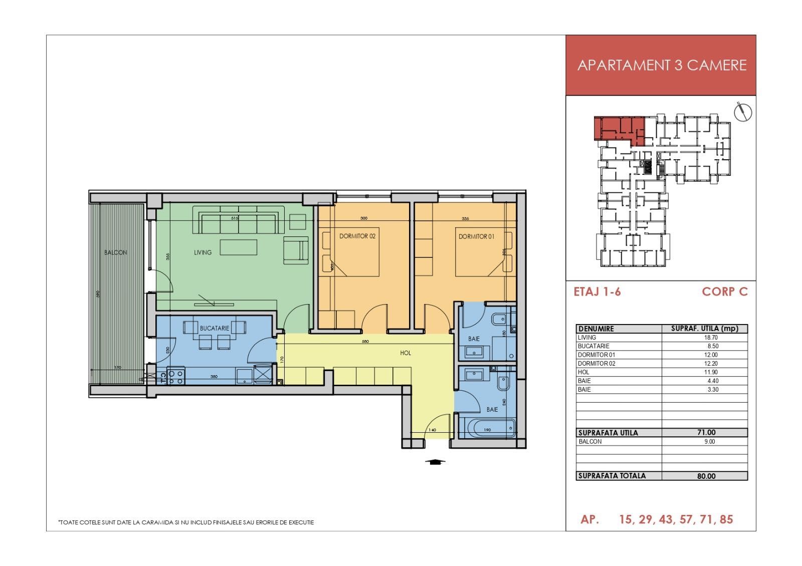 Apartament 3 camere decomandat la doar 5 minute de Metrou Berceni