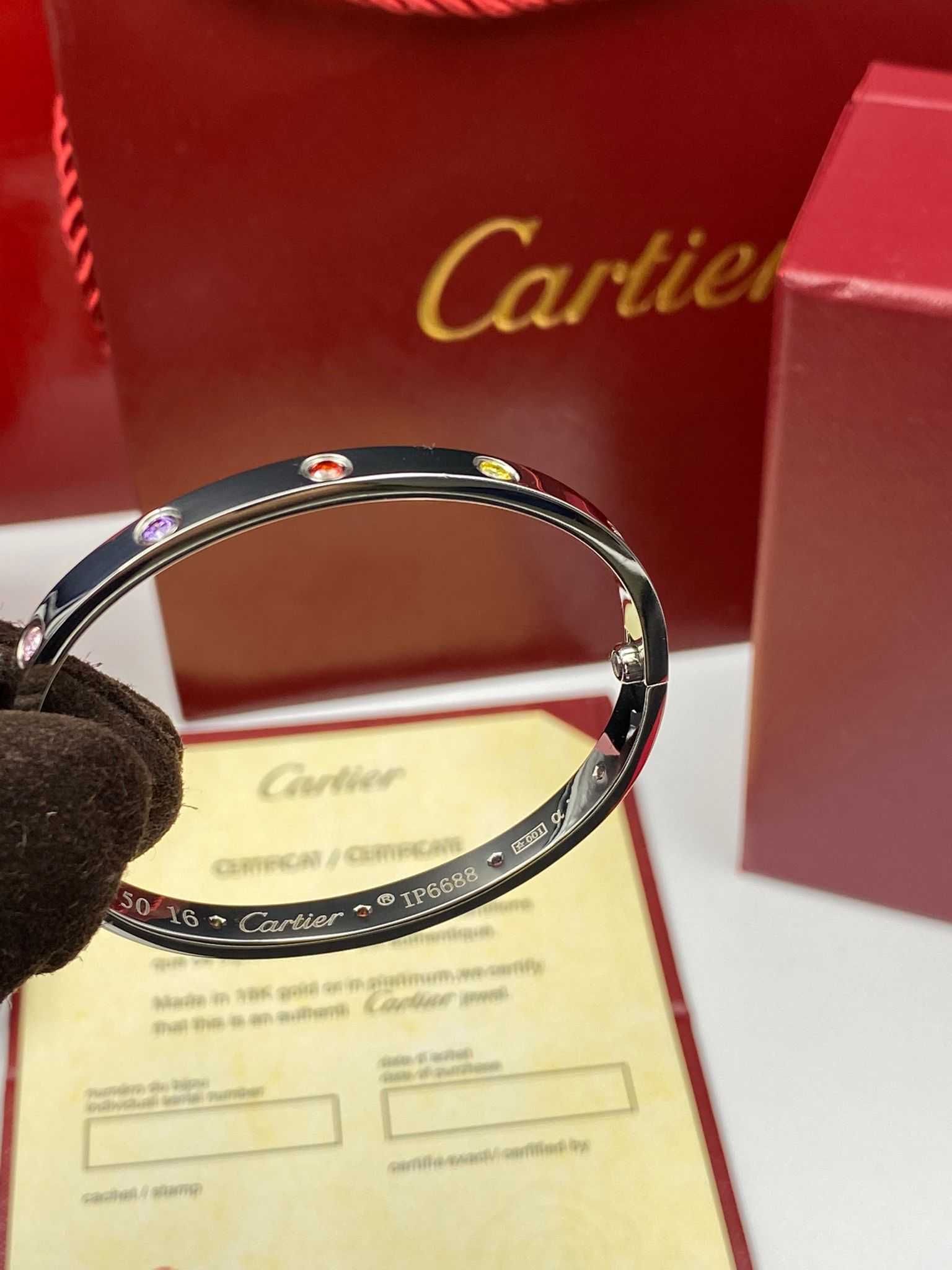 Brățară Cartier LOVE 16 White Gold 10 Diamonds