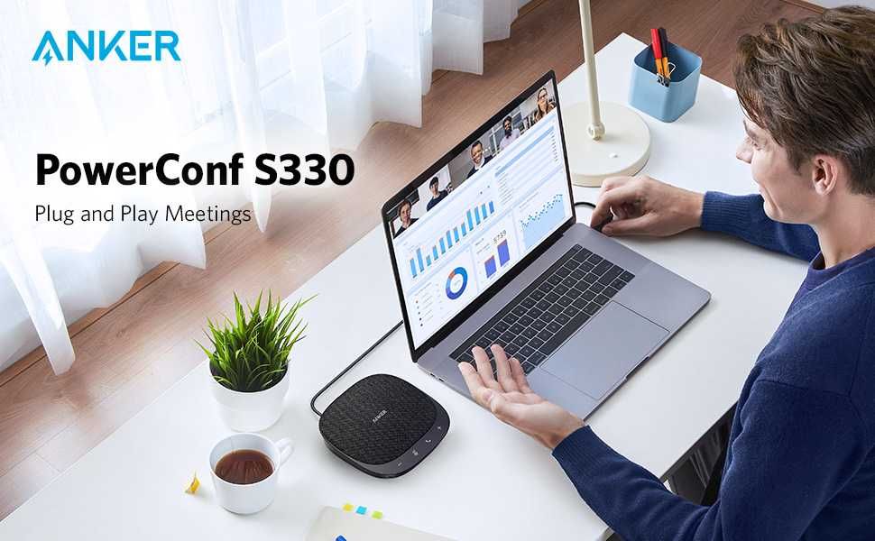 Anker PowerConf S330 високоговорител конферентни разговори,USB-C