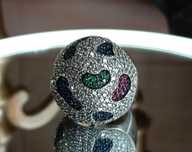 Inel din argint 925 cu rubine și zirconii – model Mosaic Regal