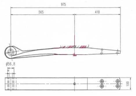Foaie arc suspensie 100 mm - semiremorca Schmitz, Mercedes, Lecinena.