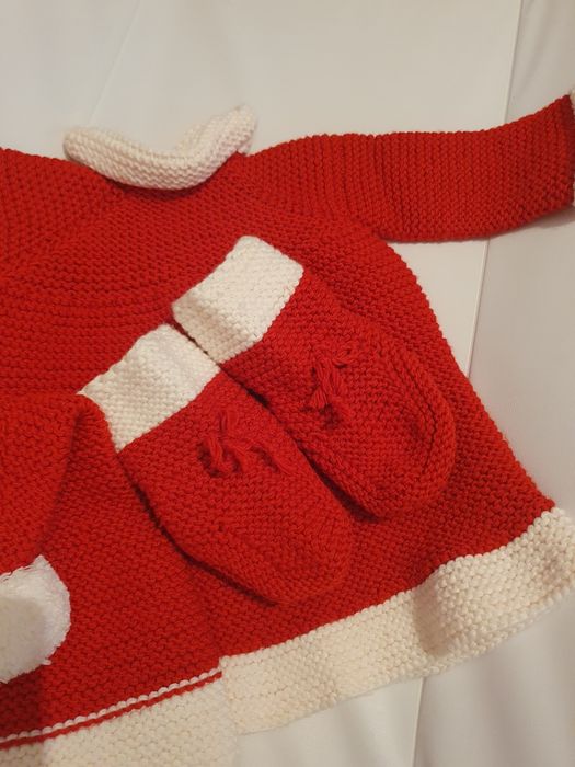 Costum Crăciuniță merinos handmade 3 luni