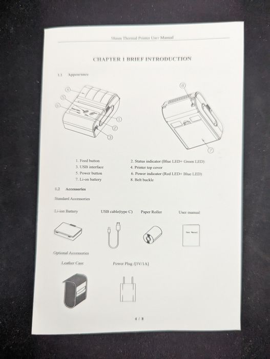 Imprimantă termică etichete, Bluetooth + usb, cu baterie