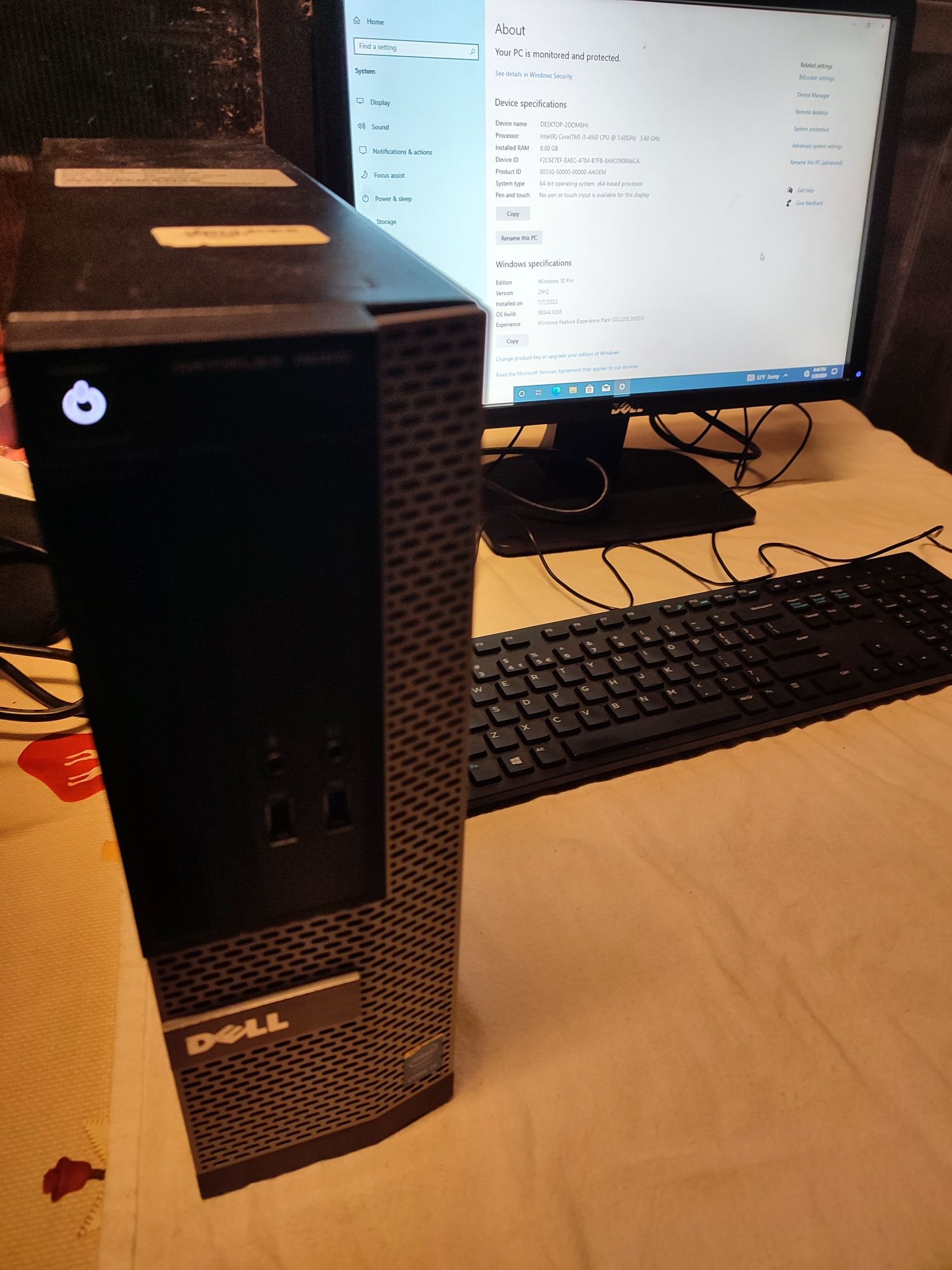 Sistem PC Intel Core I3 3.6 ghz. Dell 8Gb ram.