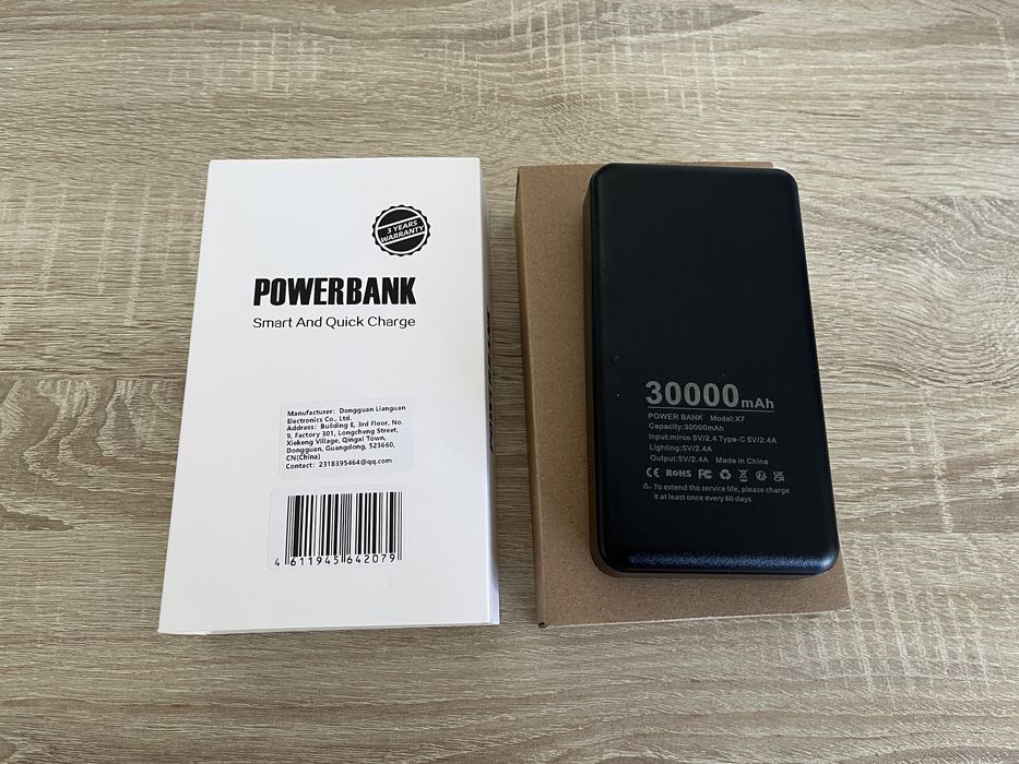 Baterie externa JONKUU, 30000mAh, 4USB/USB-C/Lightening