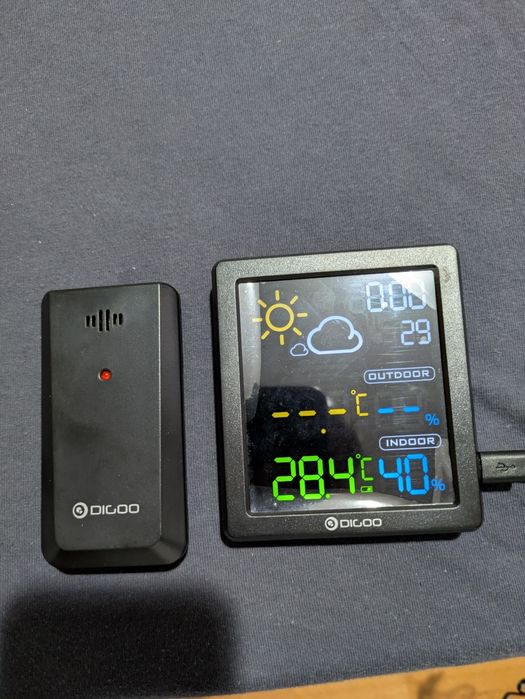Decorațiune led Coffe 65 lei și Statie meteo wireless 70 lei