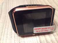 Smartwatch cu SIM si card micro SD (Rose Gold curea neagra lipita)