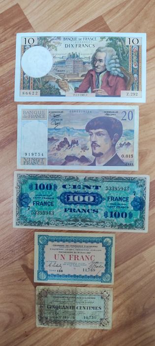 Lot bancnote Franța