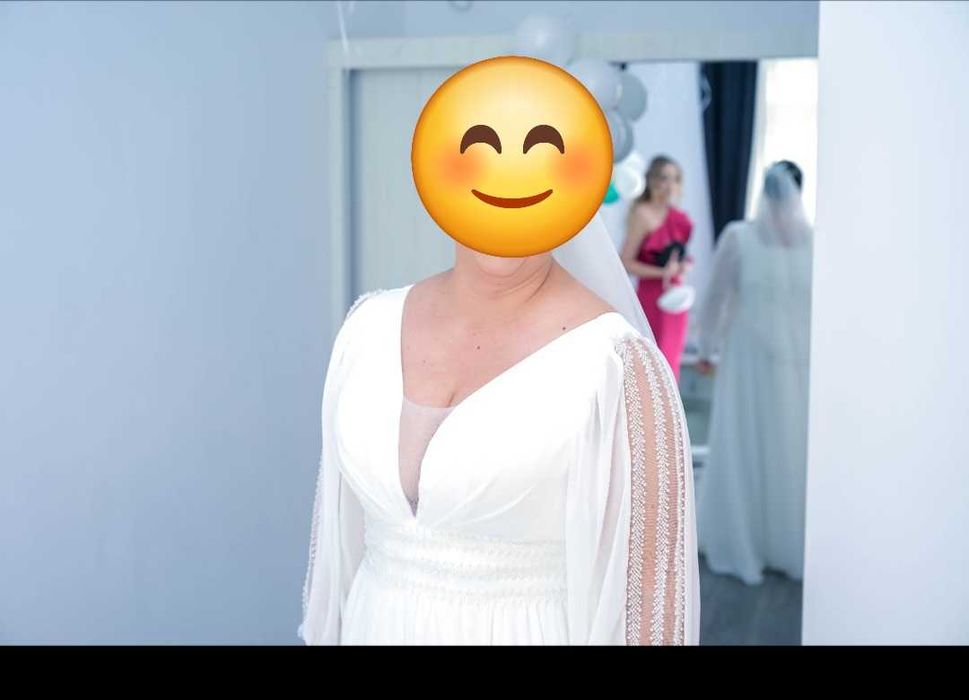 Rochie mireasa voal marimea 44