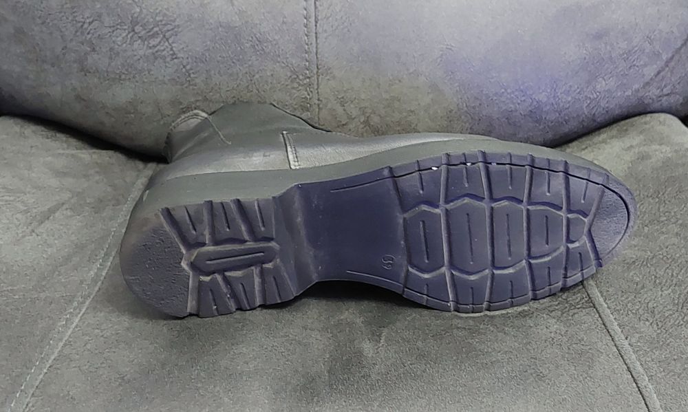 Ghete dama piele naturală, gri-antracit, 39